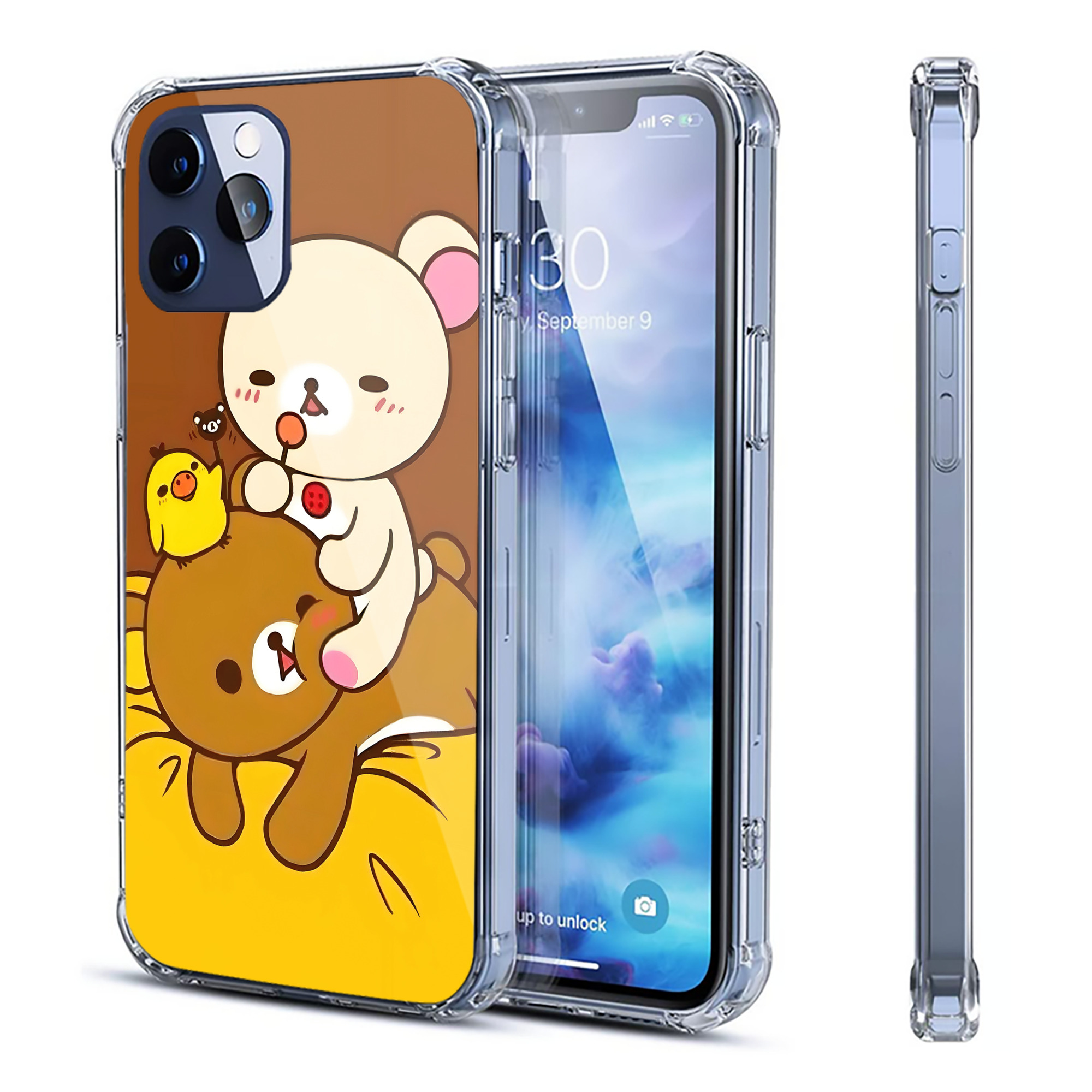（画像用） リラックマ リラックマ キイロイトリ Rilakkuma Korilakkuma Kiiroitori 【iPhone 12シリーズ対応】透明スマホケース（クリアソフトケース）